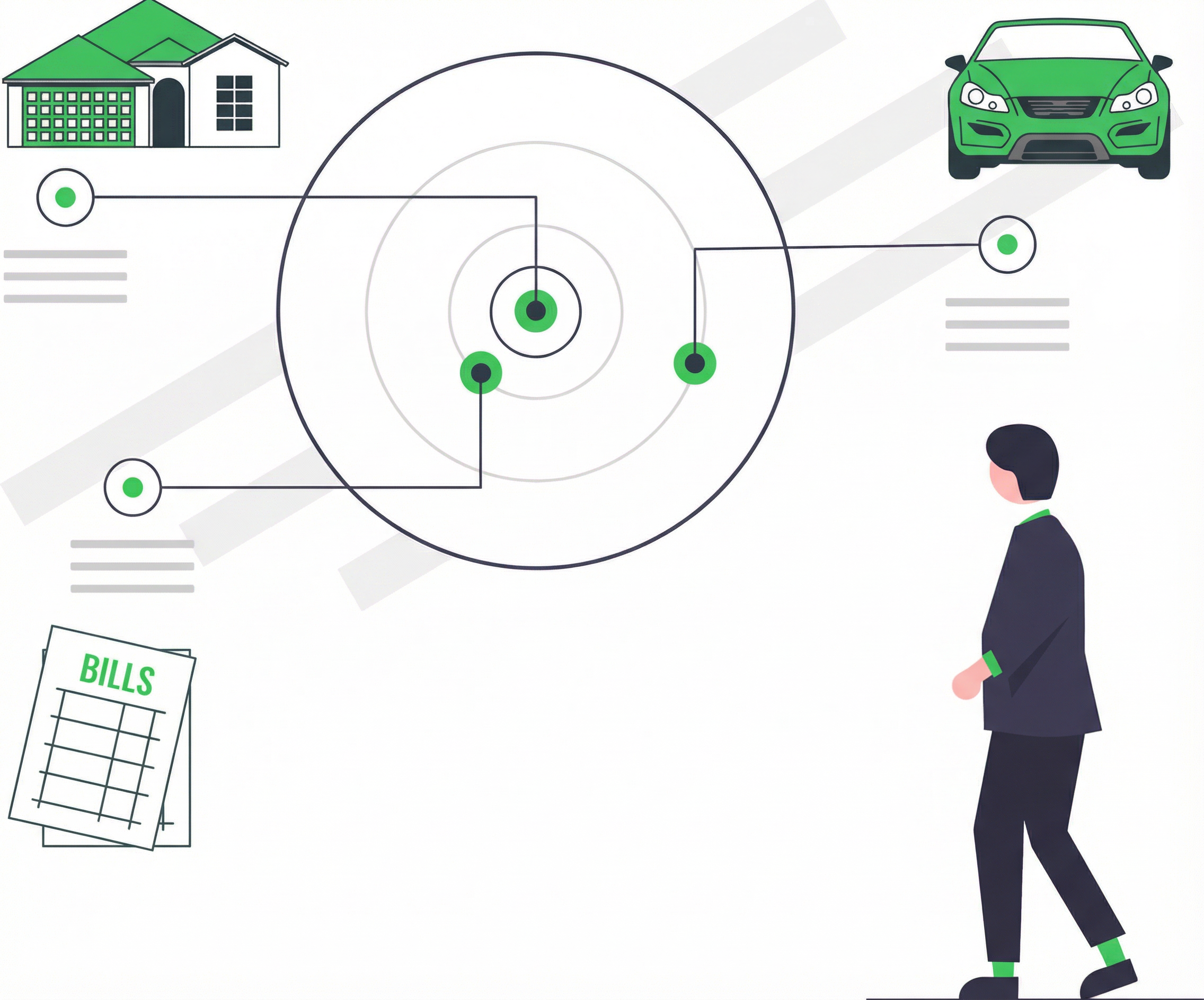 Illustration of banking services